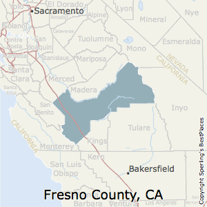 Fresno,California County Map