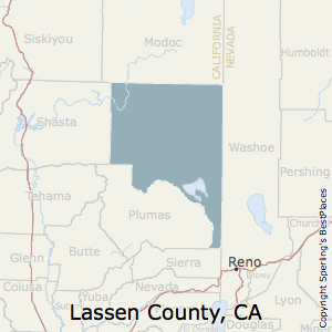 Lassen,California County Map