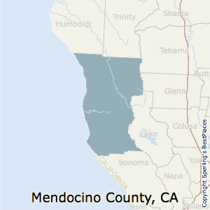 Mendocino,California County Map