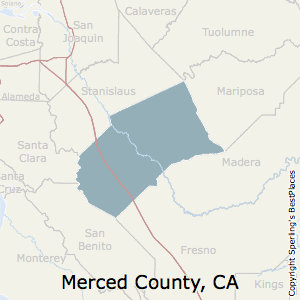 Merced,California County Map