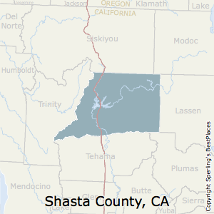 Shasta,California County Map