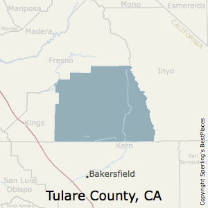 Tulare,California County Map