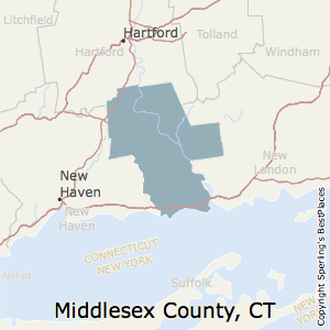 Middlesex,Connecticut County Map