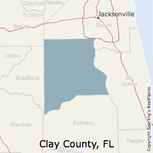 Clay,Florida County Map