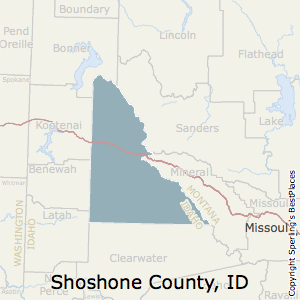 Shoshone,Idaho County Map