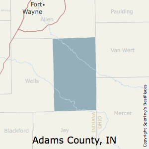 Adams,Indiana County Map