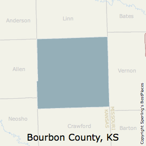 Bourbon,Kansas County Map