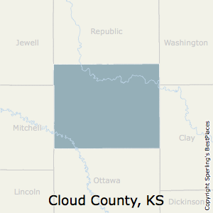Cloud,Kansas County Map