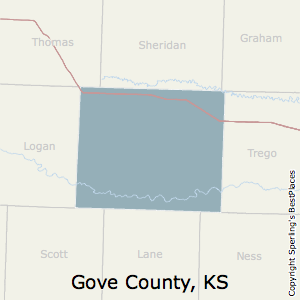 Gove,Kansas County Map