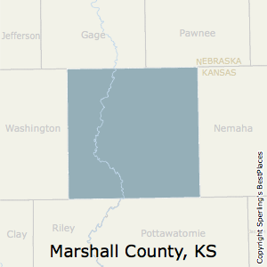 Marshall,Kansas County Map