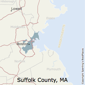 Suffolk,Massachusetts County Map