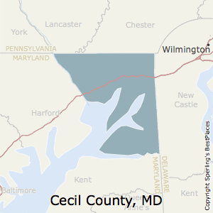 Cecil,Maryland County Map