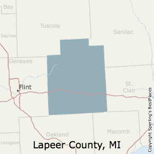 Lapeer,Michigan County Map