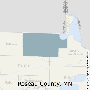 Roseau,Minnesota County Map