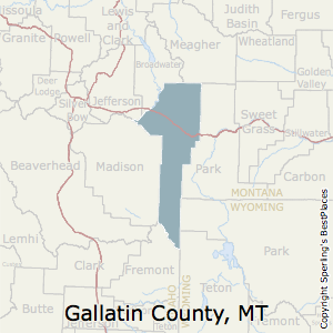 Gallatin,Montana County Map