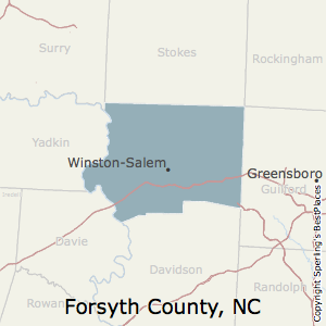 Forsyth,North Carolina County Map