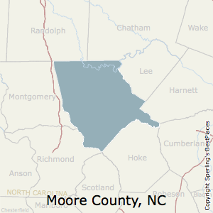Moore,North Carolina County Map