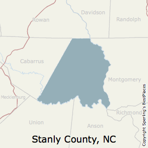 Stanly,North Carolina County Map
