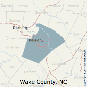 Wake,North Carolina County Map