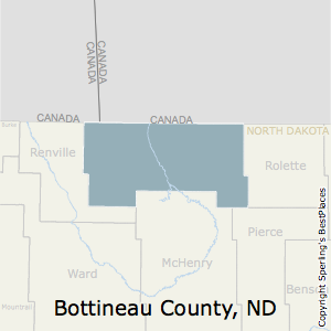 Bottineau,North Dakota County Map