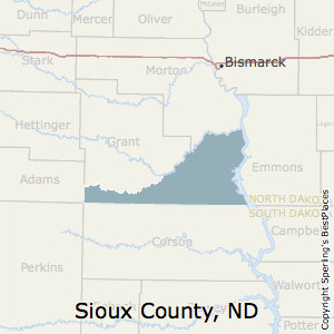 Sioux,North Dakota County Map