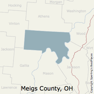 Meigs,Ohio County Map