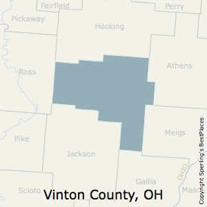 Vinton,Ohio County Map