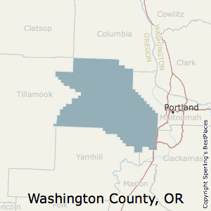 Washington,Oregon County Map