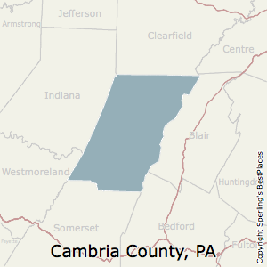 Cambria,Pennsylvania County Map