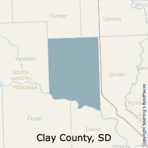 Clay,South Dakota County Map