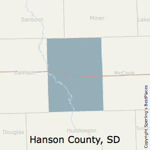 Hanson,South Dakota County Map