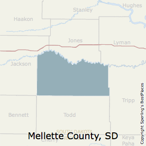 Mellette,South Dakota County Map