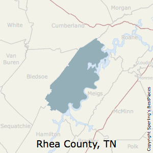 Rhea,Tennessee County Map