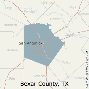Bexar,Texas County Map