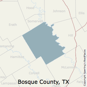 Bosque,Texas County Map