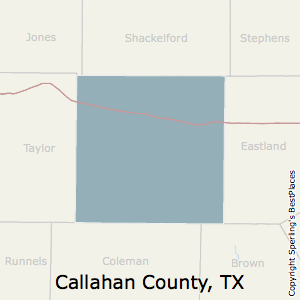 Callahan,Texas County Map