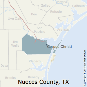 Nueces,Texas County Map