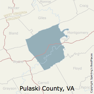 Pulaski,Virginia County Map