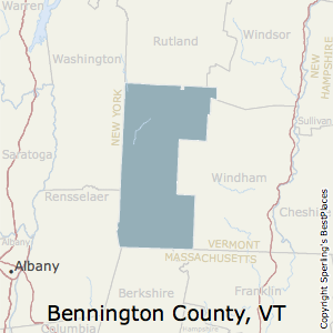 Bennington,Vermont County Map