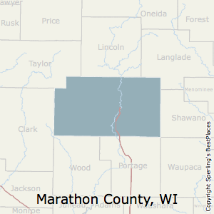 Marathon,Wisconsin County Map