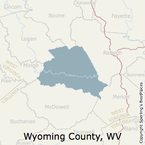 Wyoming,West Virginia County Map