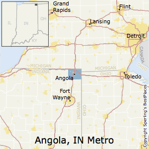 Angola,Indiana Metro Area Map