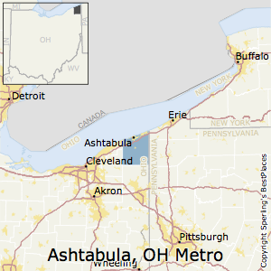 Ashtabula,Ohio Metro Area Map
