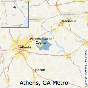 Athens-Clarke_County,Georgia Metro Area Map