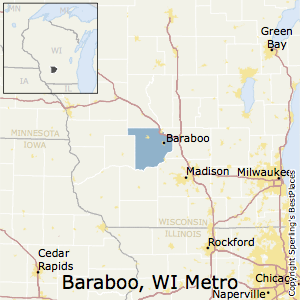 Baraboo,Wisconsin Metro Area Map