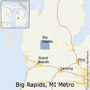Big_Rapids,Michigan Metro Area Map
