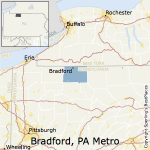 Bradford,Pennsylvania Metro Area Map