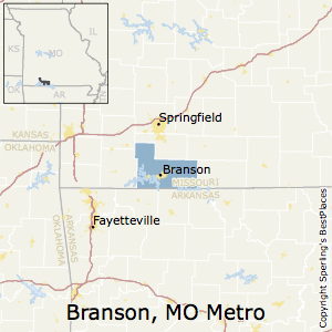 Branson,Missouri Metro Area Map