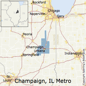 Champaign-Urbana,Illinois Metro Area Map