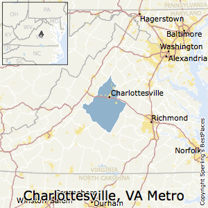 Charlottesville,Virginia Metro Area Map